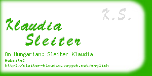 klaudia sleiter business card